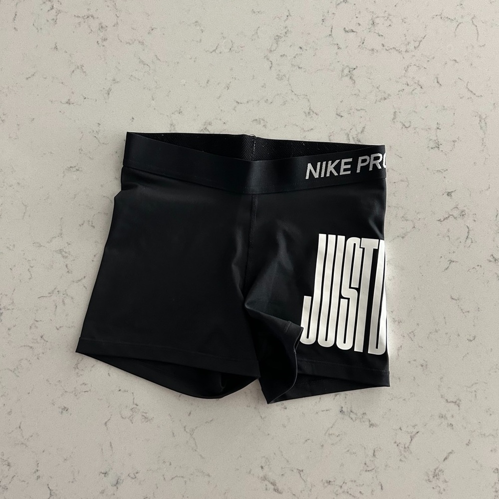 Nike Pro Black Just Do It Biker Shorts in Size Small